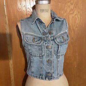 Ladies Denim Vest XS Banana Republic Made in USA